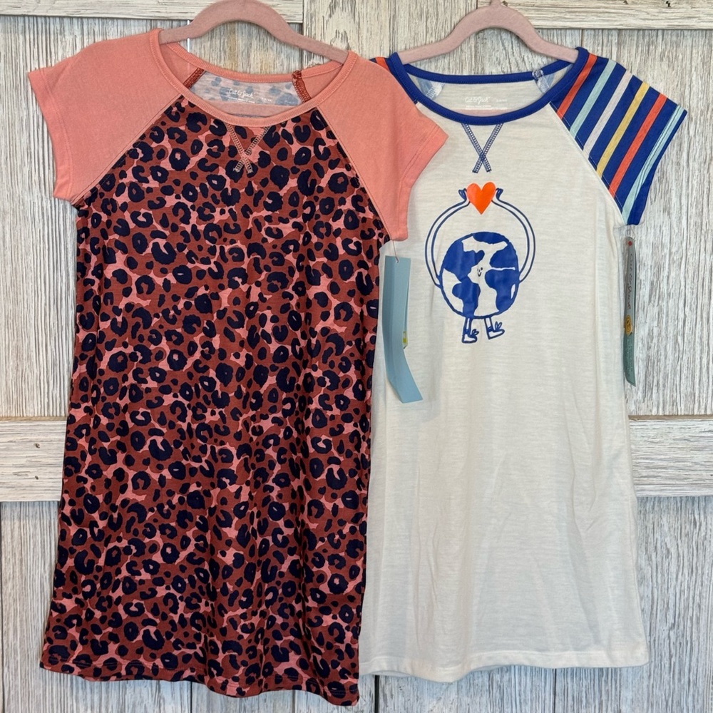 Cat & Jack (2) little girls night gowns  both size 6/6x NWT